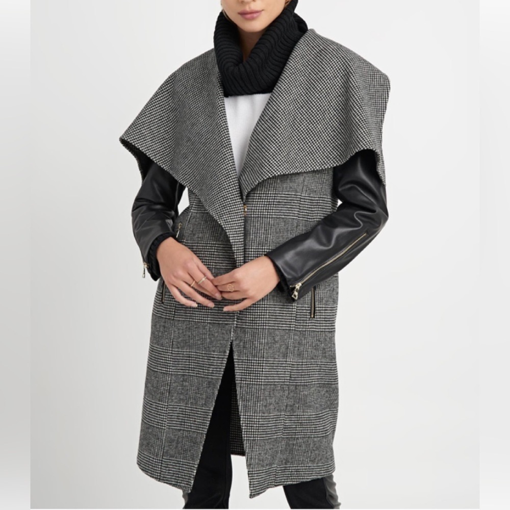 NWT KARL LAGERFELD PARIS DRAPE COLLAR DOUBLE FACE